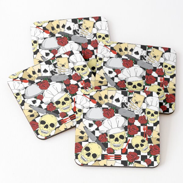 Item preview, Chef Skulls and Red Roses and Playing Cards designed and sold by HotHibiscus.