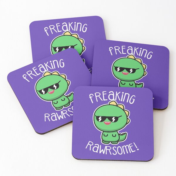 Item preview, Cute Dinosaur Freaking Rawrsome Awesome Cartoon T Rex Roar Quote designed and sold by SteamerTees.