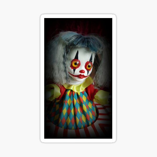 Jack In The Box Clown Horror Doll ~ Lady Scream Sticker