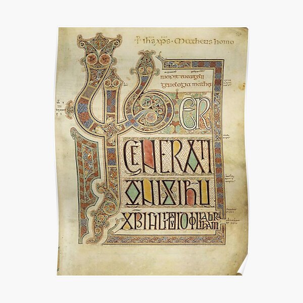 Evangelios de Lindisfarne. Folio 27r. Póster