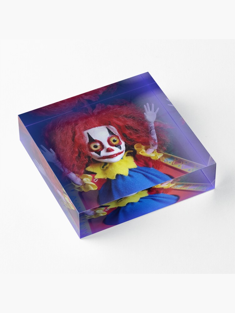 Alternate view of Jack In The Box Clown Horror Doll ~ Lady Scream Acrylic Block