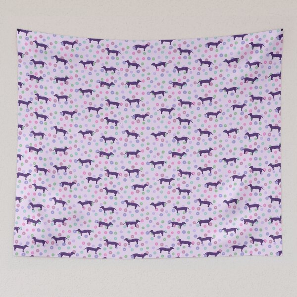 Item preview, Purple Spotty Dachshund Pattern designed and sold by Elliestrations.