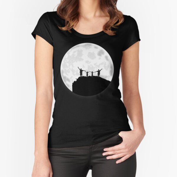Happy Family Under The Moon Fitted Scoop T-Shirt