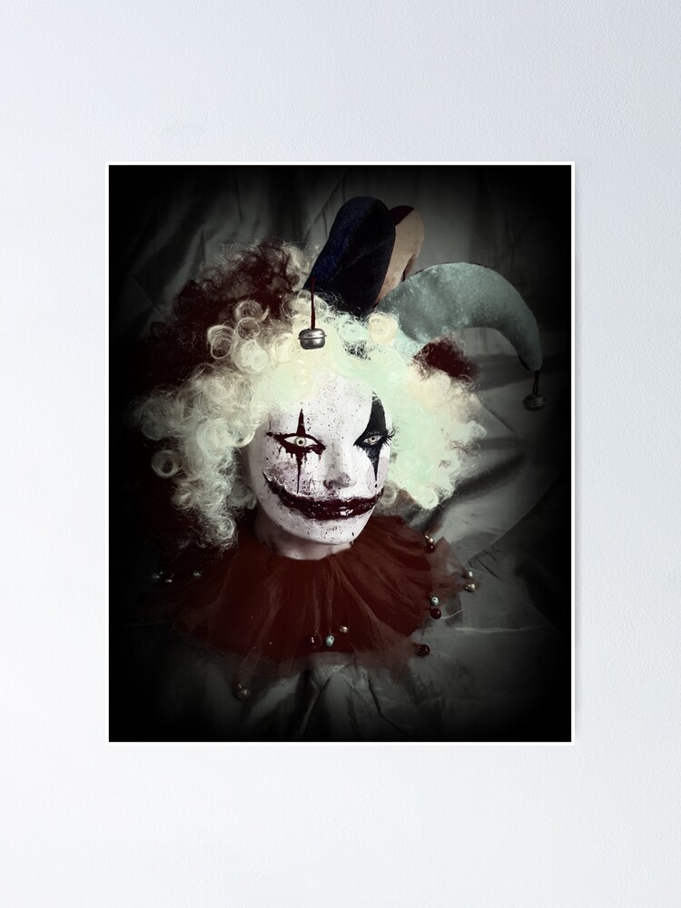 Alternate view of Jester Clown Horror Head ~ Lady Scream Poster