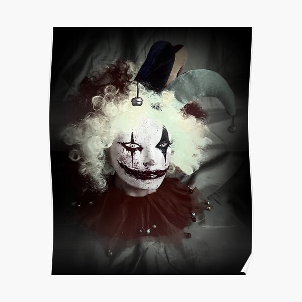 Jester Clown Horror Head ~ Lady Scream Poster