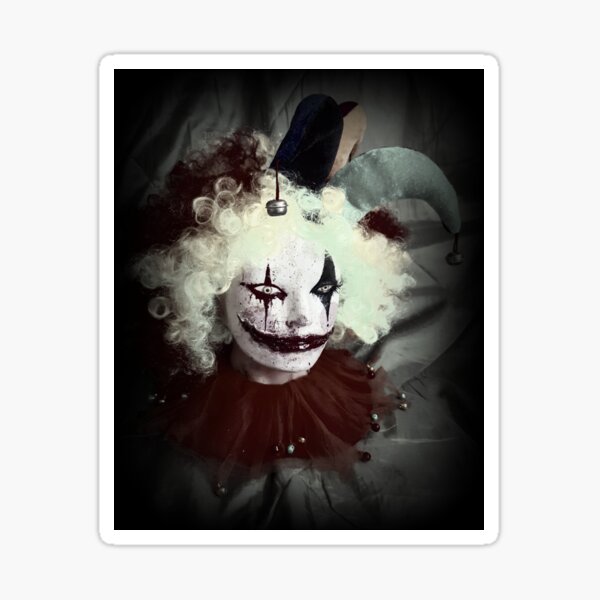 Jester Clown Horror Head ~ Lady Scream Sticker