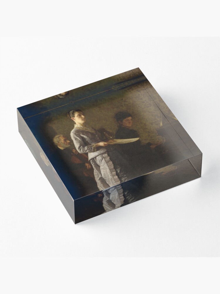 Alternate view of Singing a Pathetic Song Oil Painting by Thomas Eakins Acrylic Block
