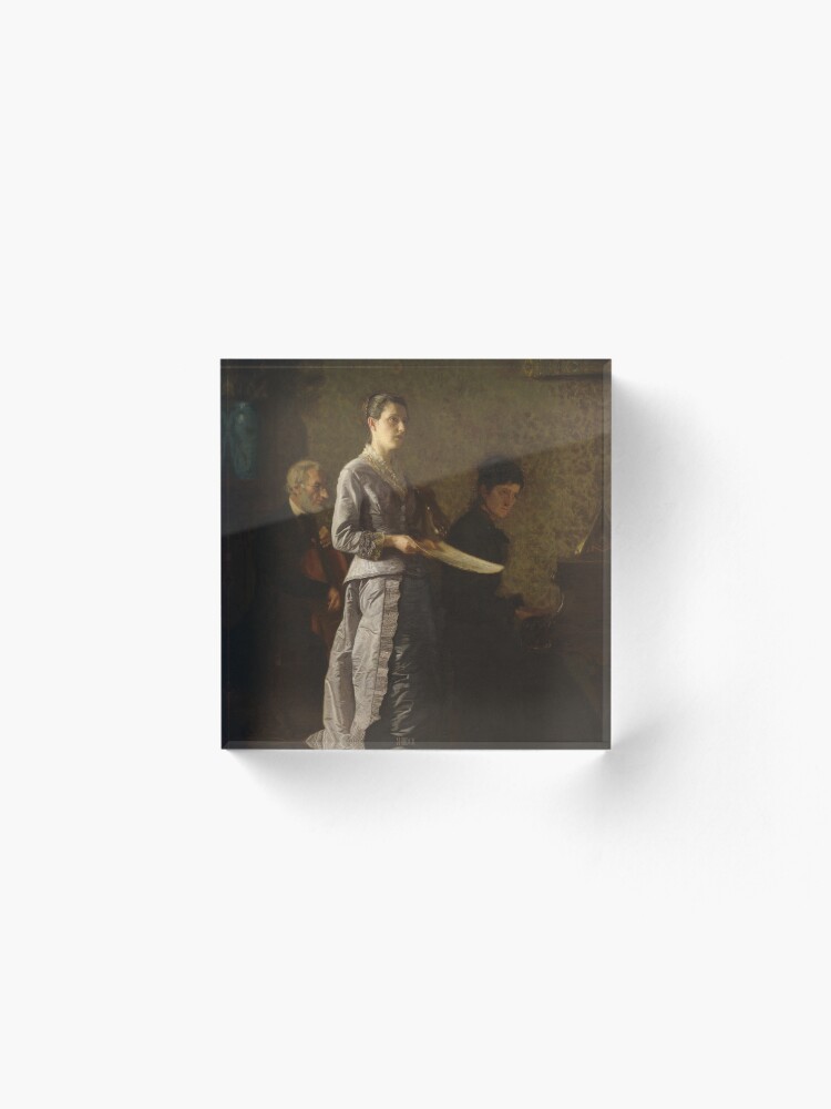 Alternate view of Singing a Pathetic Song Oil Painting by Thomas Eakins Acrylic Block