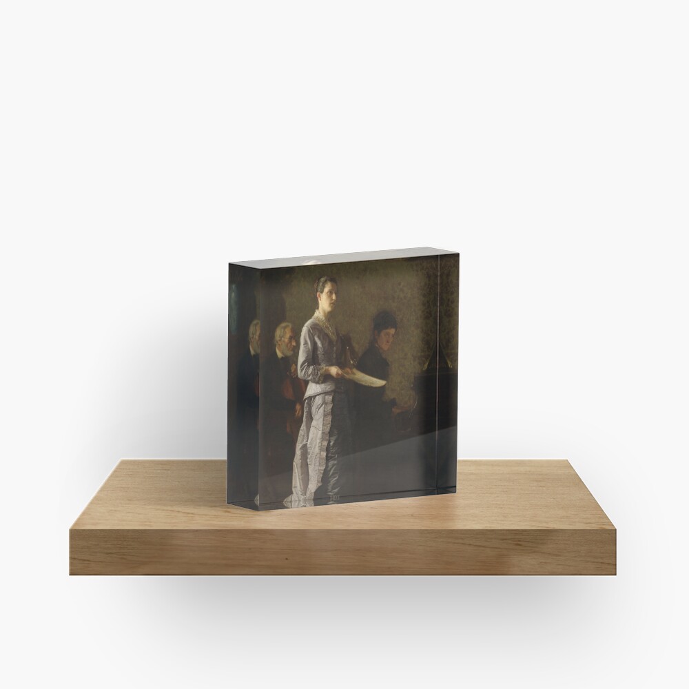 Singing a Pathetic Song Oil Painting by Thomas Eakins Acrylic Block