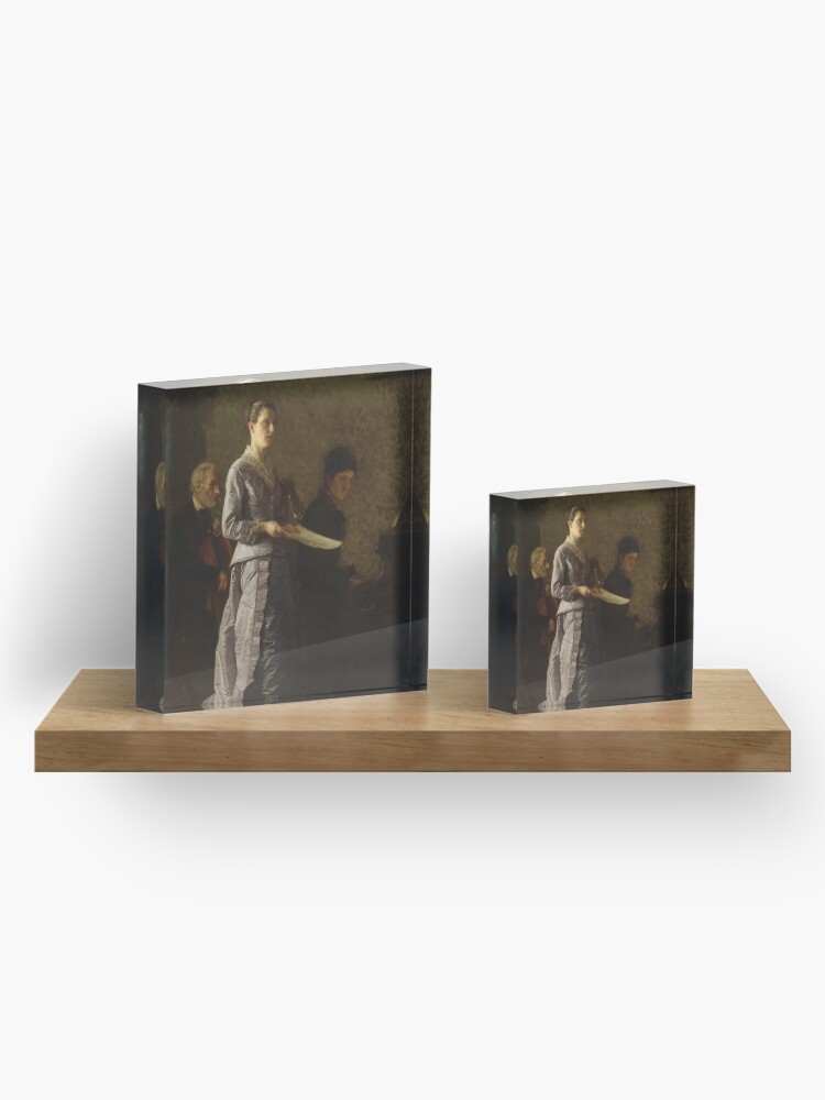 Alternate view of Singing a Pathetic Song Oil Painting by Thomas Eakins Acrylic Block