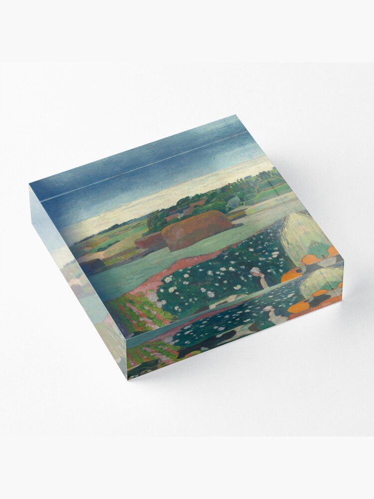 Alternate view of Haystacks in Brittany Oil Painting by Paul Gauguin Acrylic Block