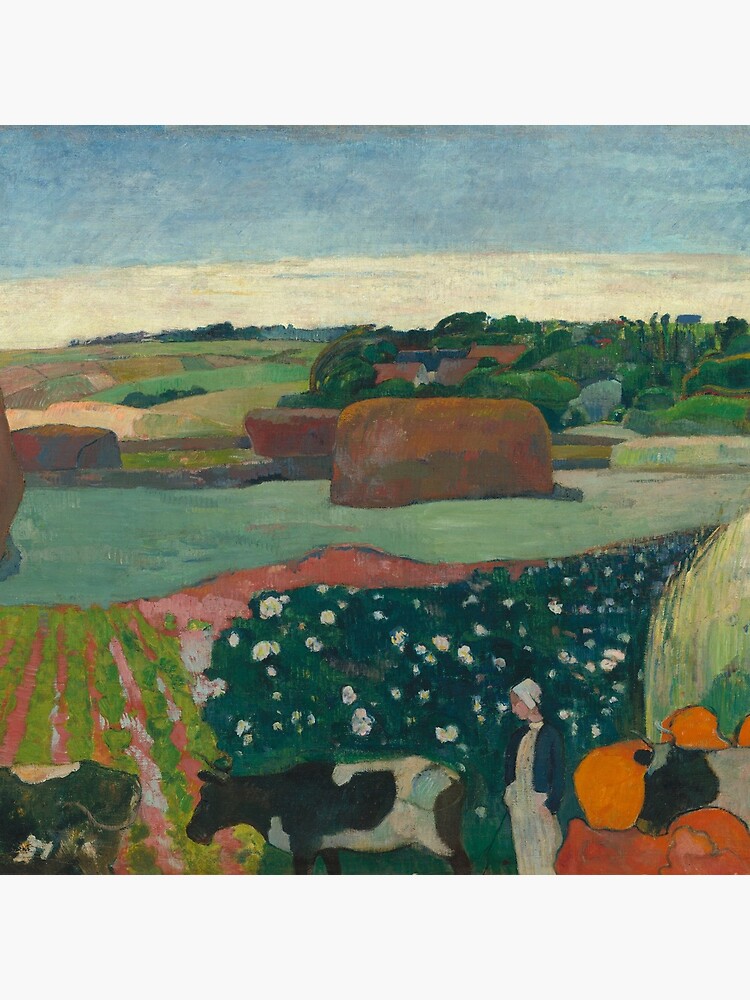 Haystacks in Brittany Oil Painting by Paul Gauguin by podartist