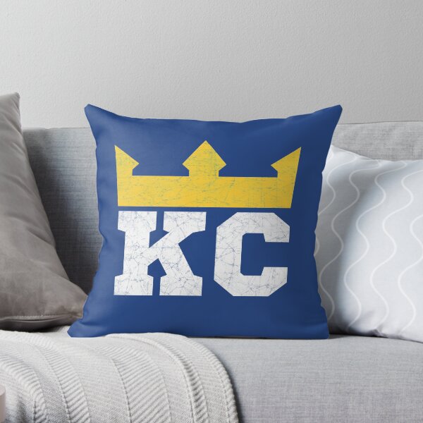 Kansas City Royal Blue KC Crown Town KC Baseball Fan Gear Kansas Citian KC Face mask Kansas City facemask Throw Pillow