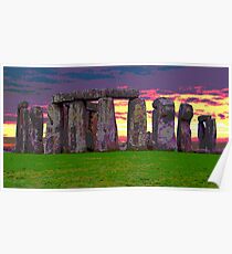 Stonehenge Sunset Poster
