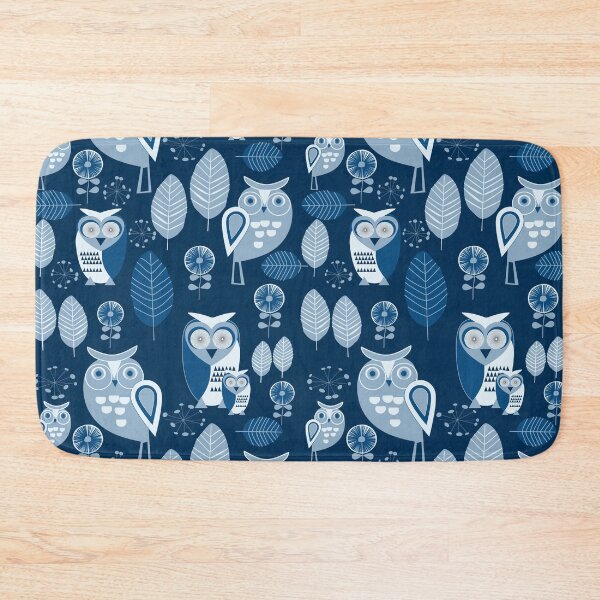 Item preview, Owls Party Blue designed and sold by mirimo.