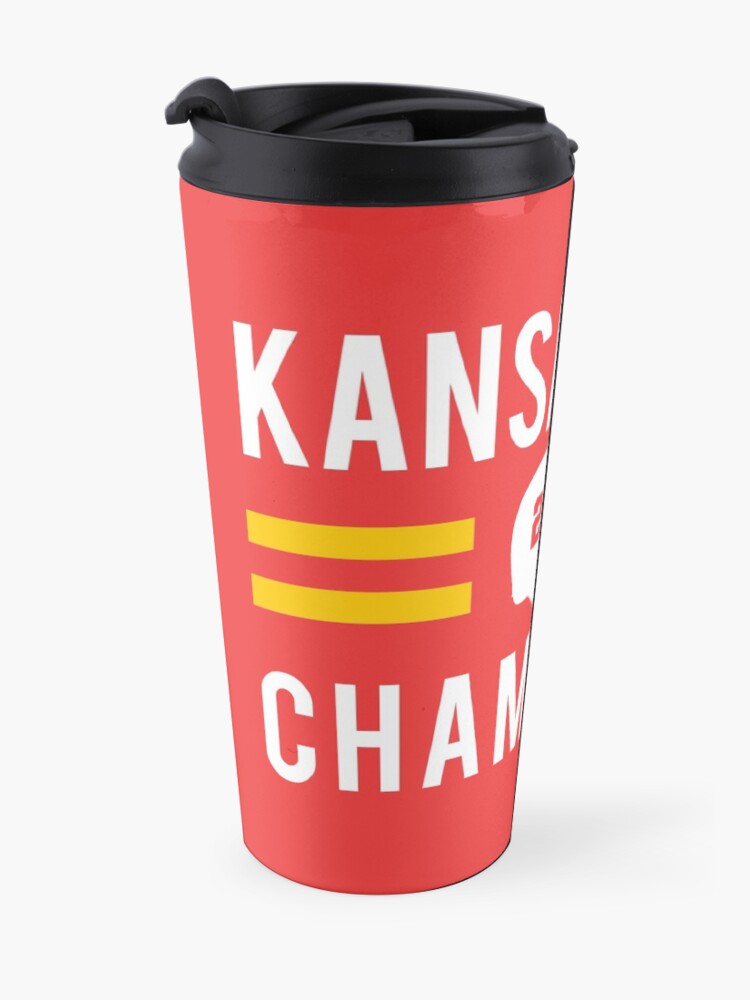 Alternate view of KC Face mask Kansas City facemask Kansas City Red KC 2020 World Champions Champs Kc Sports Fan Classics Travel Mug
