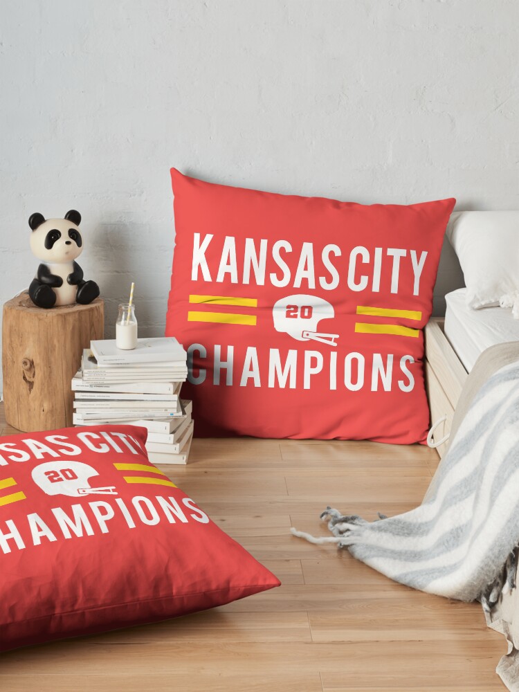 Alternate view of KC Face mask Kansas City facemask Kansas City Red KC 2020 World Champions Champs Kc Sports Fan Classics Floor Pillow