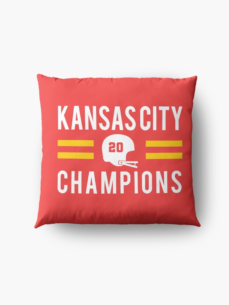 Alternate view of KC Face mask Kansas City facemask Kansas City Red KC 2020 World Champions Champs Kc Sports Fan Classics Floor Pillow