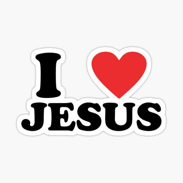 Gift Sticker : I Love Jesus Christian Religious Catholic God Faith