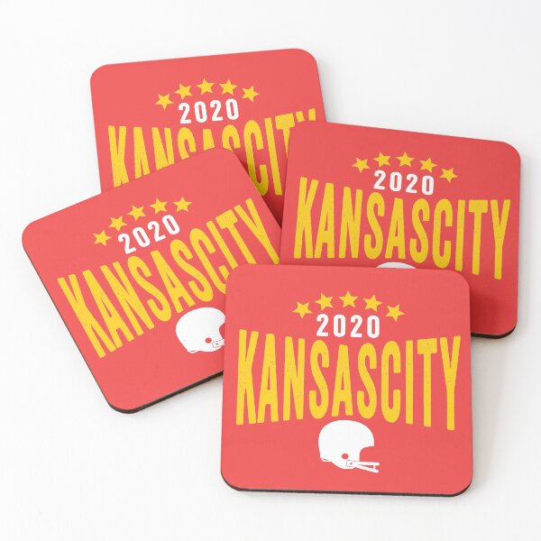 KC Face mask Kansas City facemask Kansas City Red KC 2020 World Champions Champs Kc Sports Fan Classics Coasters (Set of 4)