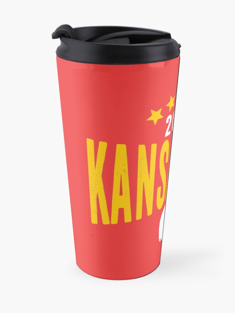 Alternate view of KC Face mask Kansas City facemask Kansas City Red KC 2020 World Champions Champs Kc Sports Fan Classics Travel Mug