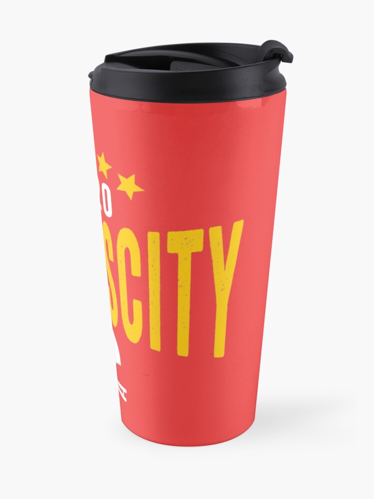 Alternate view of KC Face mask Kansas City facemask Kansas City Red KC 2020 World Champions Champs Kc Sports Fan Classics Travel Mug