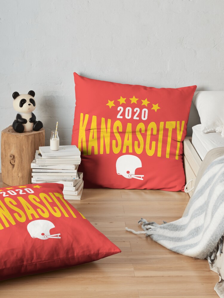 Alternate view of KC Face mask Kansas City facemask Kansas City Red KC 2020 World Champions Champs Kc Sports Fan Classics Floor Pillow