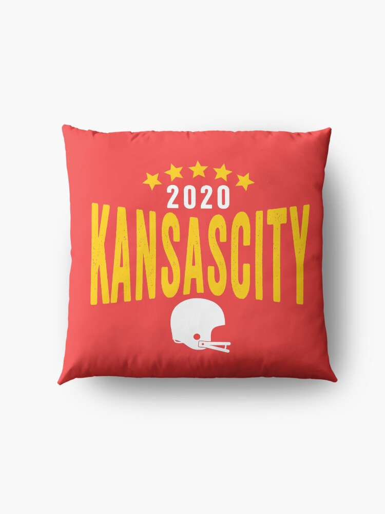 Alternate view of KC Face mask Kansas City facemask Kansas City Red KC 2020 World Champions Champs Kc Sports Fan Classics Floor Pillow