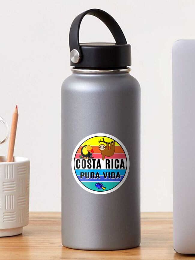 Pura Vida Costa Rica Shirt, Sloth Tshirt, Sleepy' Water Bottle