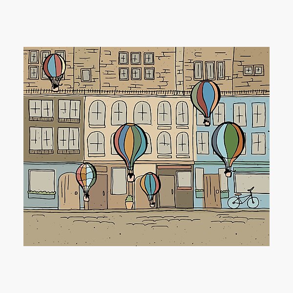 Mice taking Balloon Rides in Edinburgh, Scotland Photographic Print