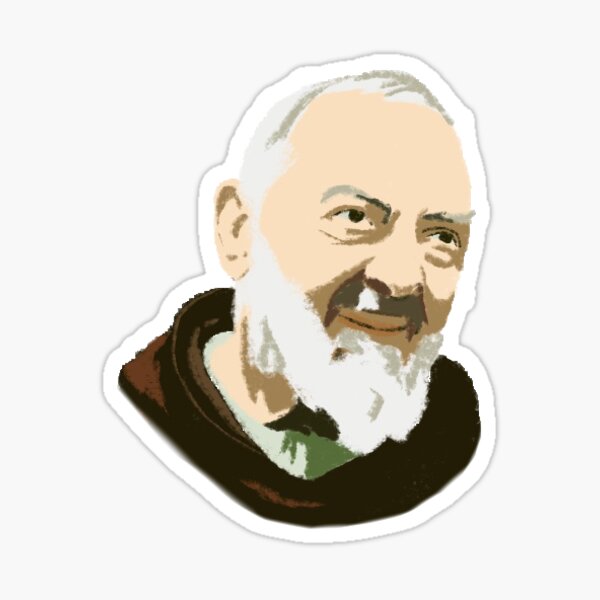 Padre Pio Sticker By Wildflowersaint Redbubble