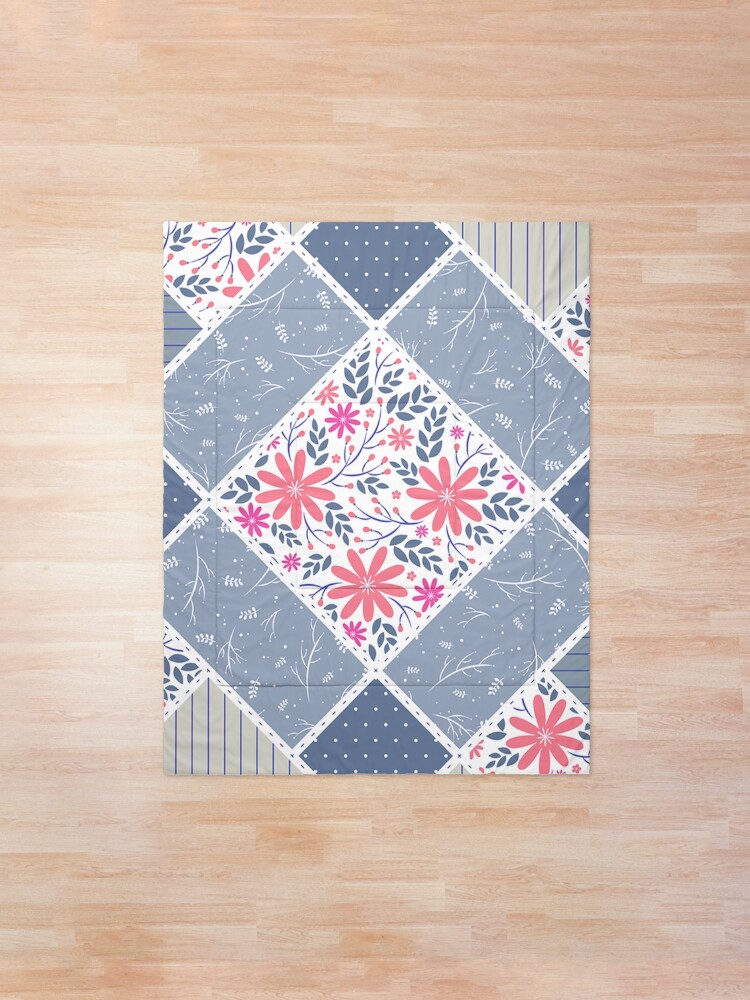 Alternate view of Vintage Distressed Patchwork Quilt Print Comforter