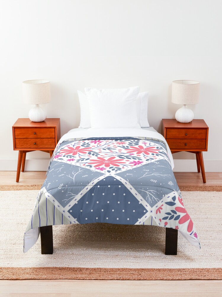 Alternate view of Vintage Distressed Patchwork Quilt Print Comforter