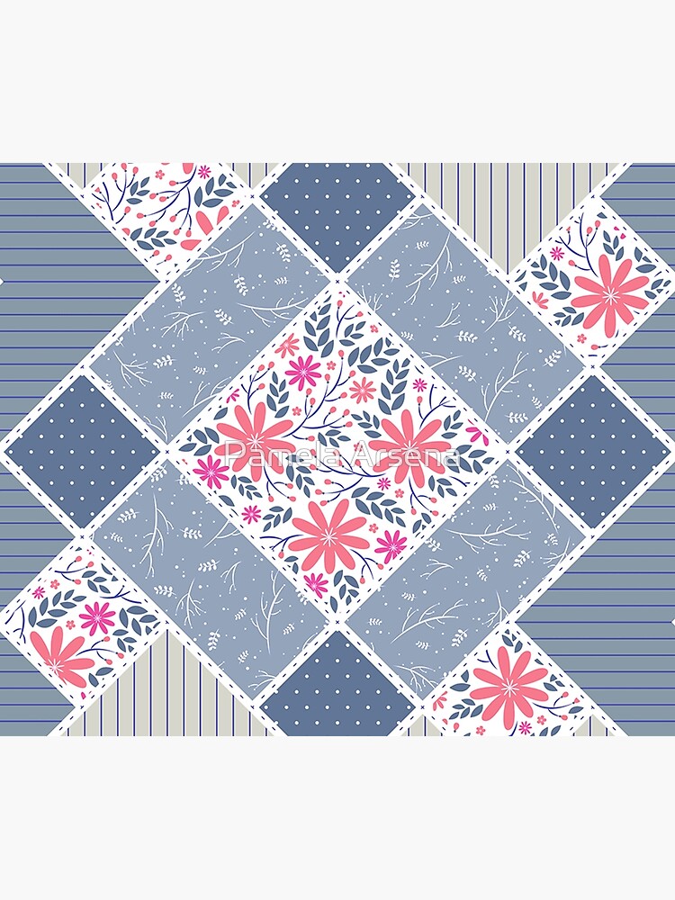 Vintage Distressed Patchwork Quilt Print by xpressio