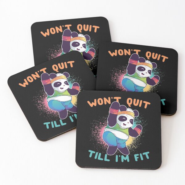 Item preview, Won't Quit Till I'm Fit Panda designed and sold by thingsandthings.