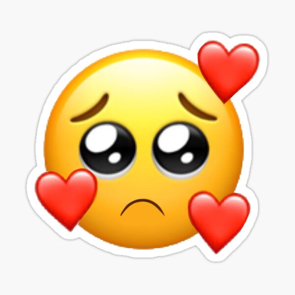 In Love Emoji Stickers Redbubble - emoji triste de brawl stars