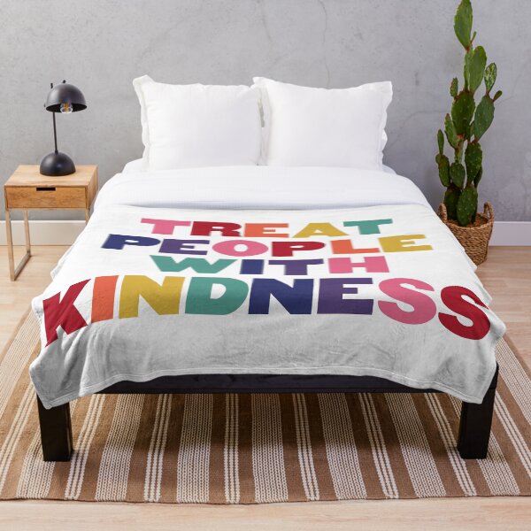 Rainbow Treat People With Kindness Throw Blanket