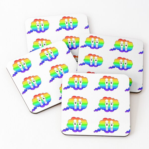 Item preview, Boy couple men white heart transparent rainbow CSD true love designed and sold by Zwuck.