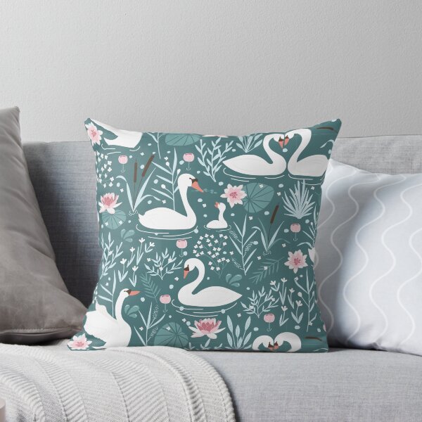Item preview, Dark swan and flowers pattern designed and sold by Jelena Slijepcevic.
