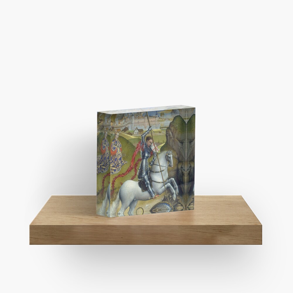 Saint George and the Dragon Oil Painting by Rogier van der Weyden Acrylic Block