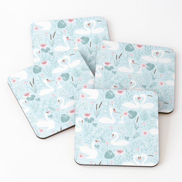 Item preview, Light swan and flowers pattern designed and sold by Jelena Slijepcevic.