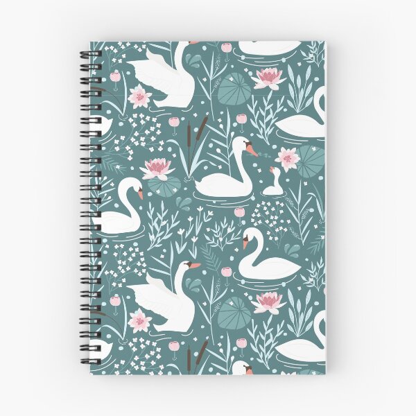 Item preview, Dark swan and flowers pattern designed and sold by Jelena Slijepcevic.