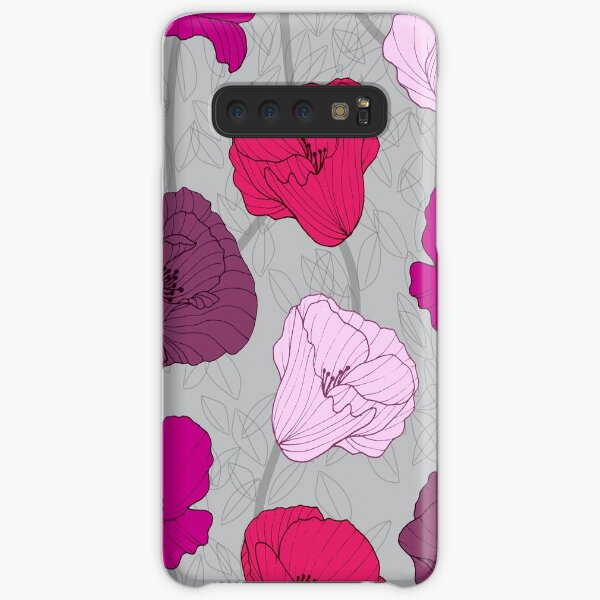 Purple Jewel Tone Hand Drawn Poppies Samsung Galaxy Snap Case