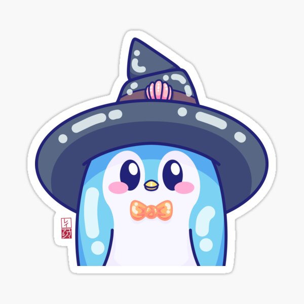 Kawaii Blue Mage Penguin Sticker
