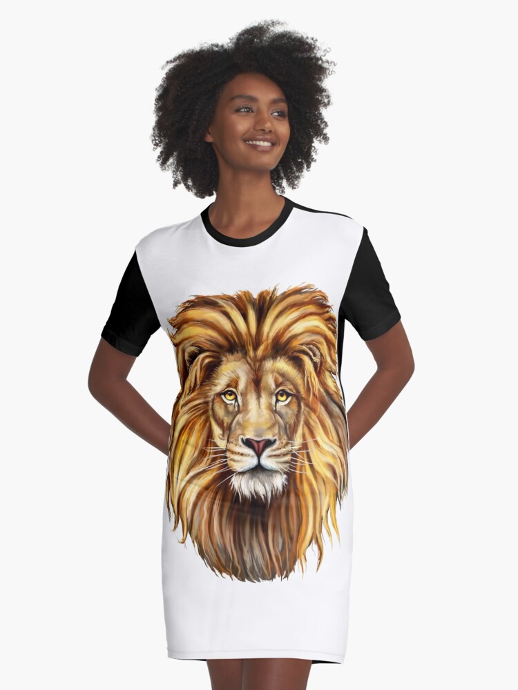 Lion King Of The Jungle Graphic T Shirt Dress By Jackscraft