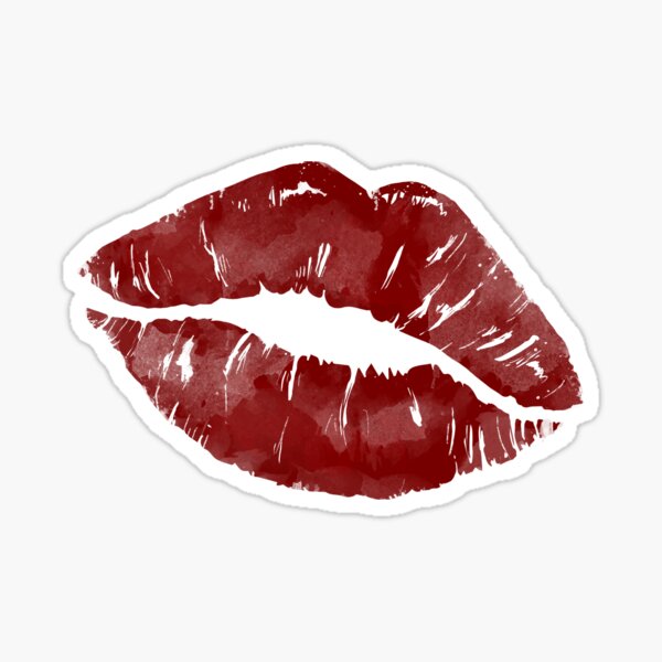 Wet Red Hot Lips Print Lipstick Kiss Me Clip Art Sticker For Sale