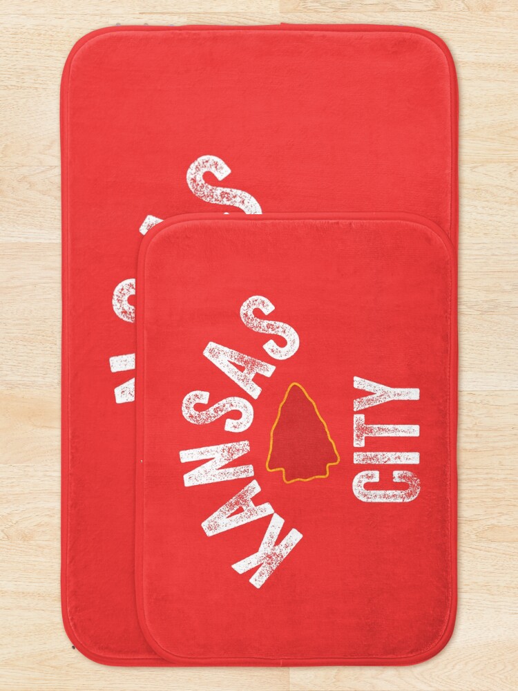 Alternate view of KC Football Tribal Kansas City football Vintage Red Arrowhead Kc Fan Kansas city Bath Mat