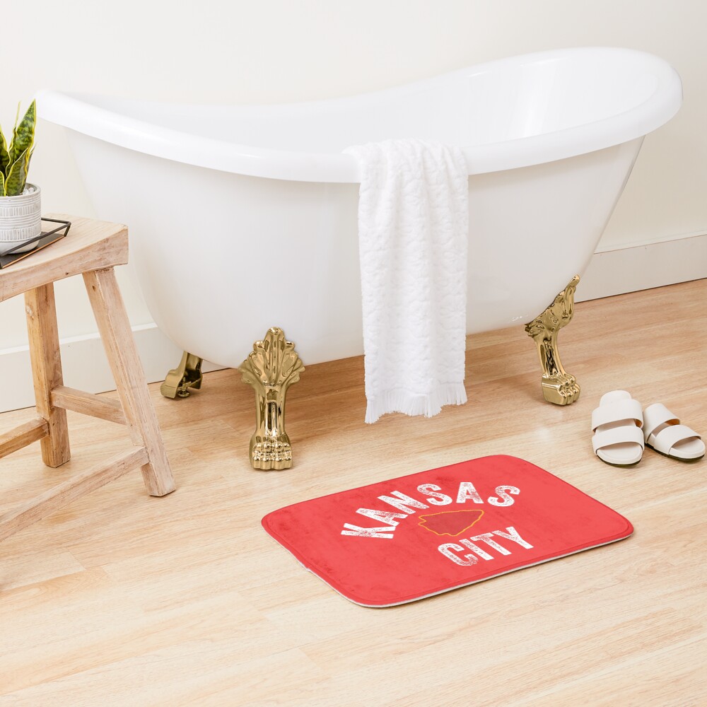 KC Football Tribal Kansas City football Vintage Red Arrowhead Kc Fan Kansas city Bath Mat