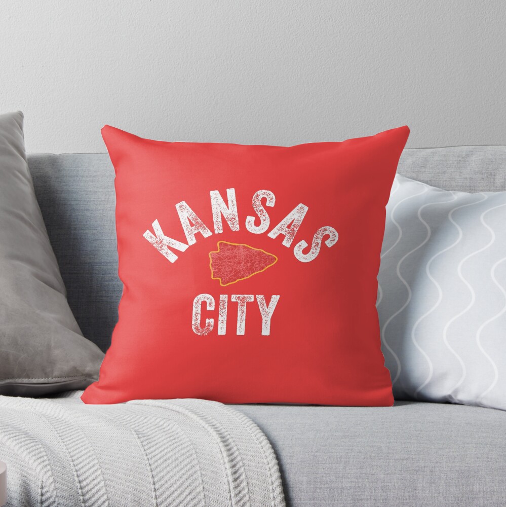 KC Football Tribal Kansas City football Vintage Red Arrowhead Kc Fan Kansas city Throw Pillow