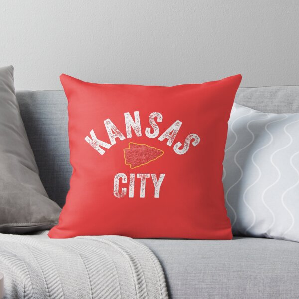 KC Football Tribal Kansas City football Vintage Red Arrowhead Kc Fan Kansas city Throw Pillow